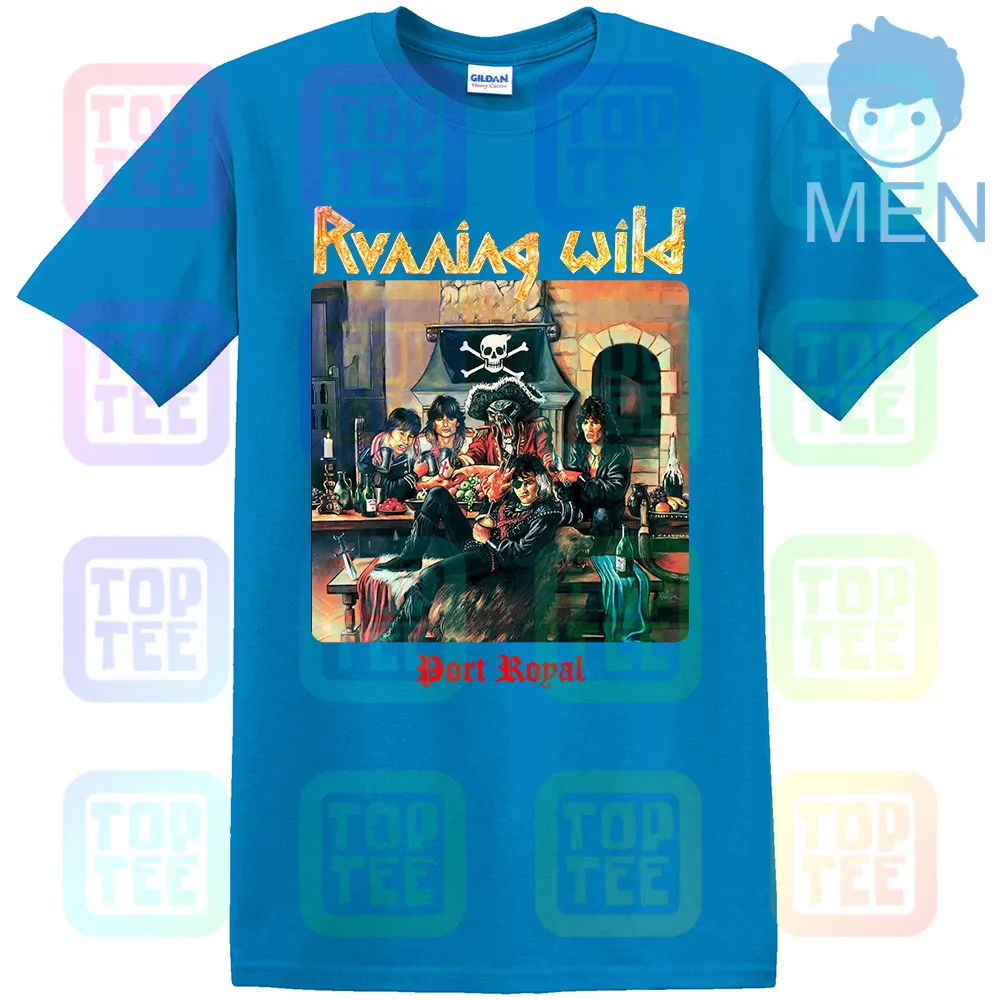 Королевский синий Новая Черная футболка RUNNING WILD PORT ROYAL X-WILD GRAVE DIGGER RAGE hellowen - Цвет: Королевский синий