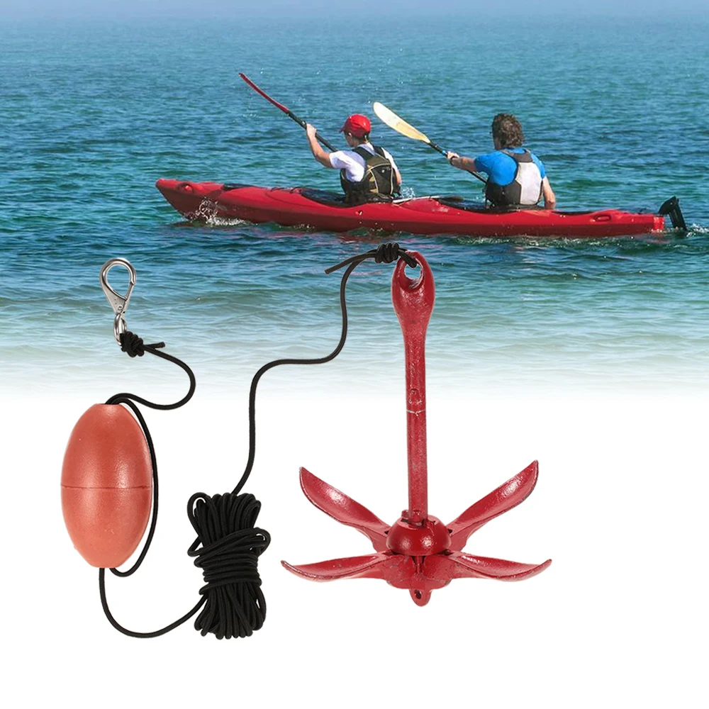 Folding Anchor Rigging System Kit Set with Float Carrying Bag Rope Fishing Buoy Kit for Kayak Raft Inflatable Boat Canoe Jet Ski