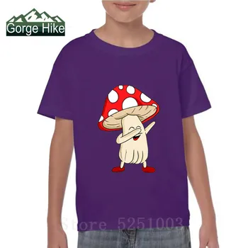 

Children T Shirt Fashion Dabbing Mushrooms Funny Hip Hop T-Shirt Plant Print Art Fruit Flower Summer O-Neck Tops Boys And Kids