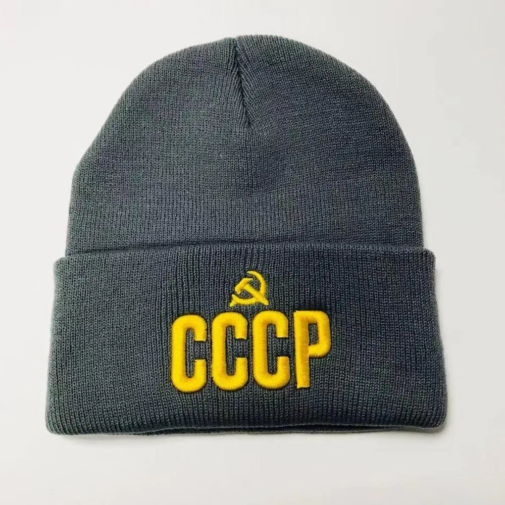 NXYY CCCP герб России коммунизма 3D вышивка шапки вязаная шапка СССР советские значки серп молоток Зима хип-хоп Skullies кепки s