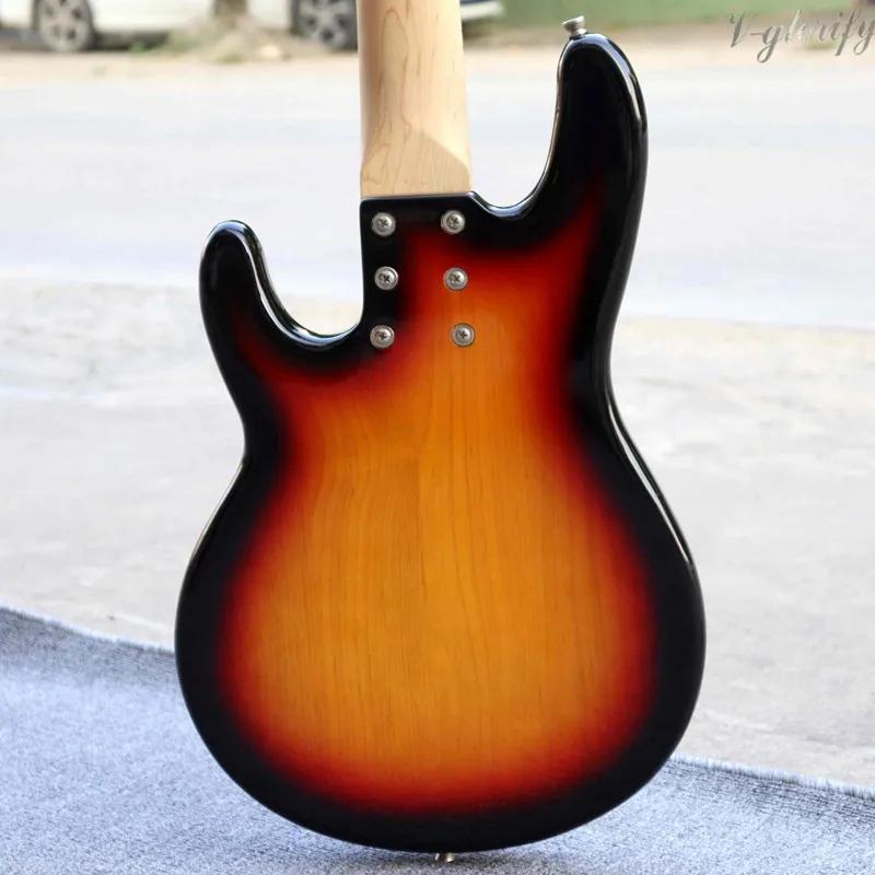 Электрогитара sunburst color 5 струн бас гитара с высоким блеском полностью из красного