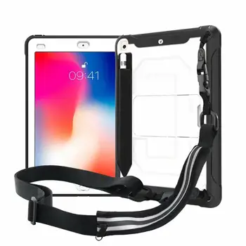 

Tablet Case for IPad 9.7 2017 2018 Kids Shockproof High Impact Resistant Heavy Duty Armor with Straps Stand Cover Funda+pen