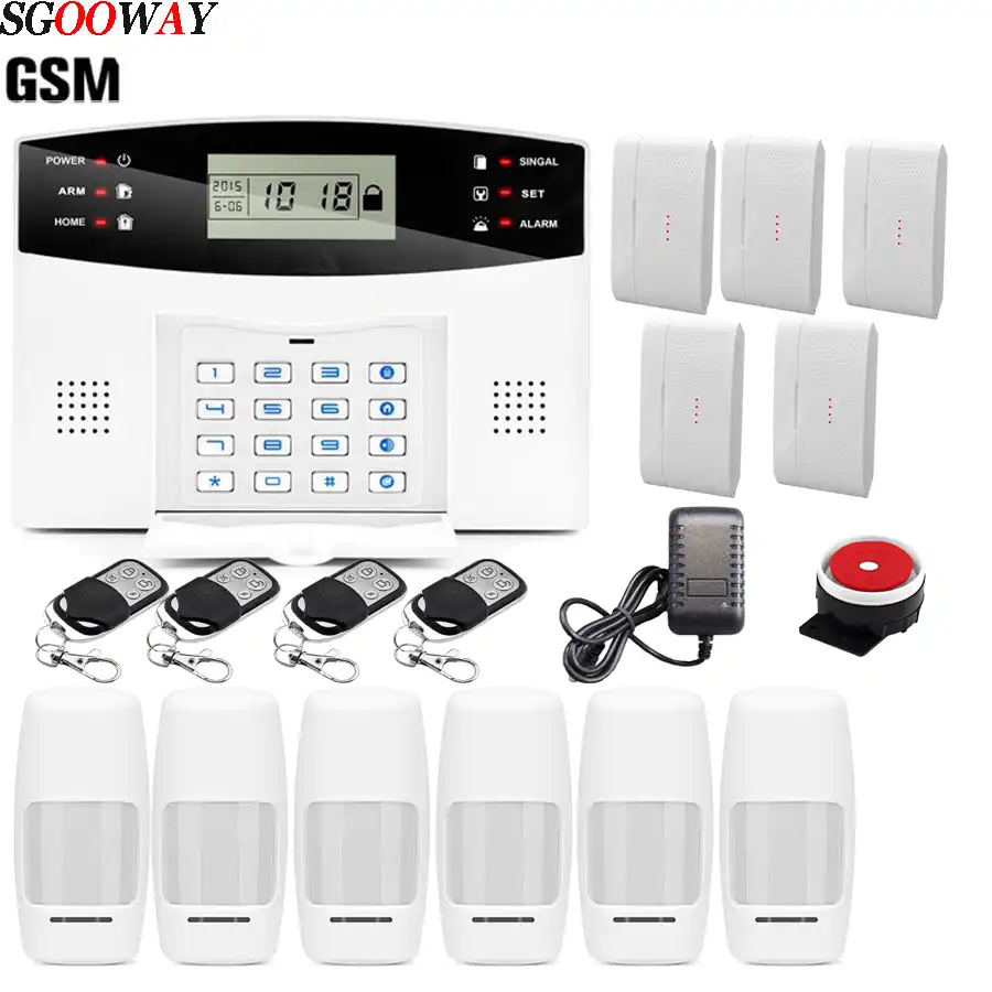 Free Shipping Sgooway Wireless Home Security Gsm Alarm System Remote Control Auto Dial Smoke Pir Door Sensor Siren Sensor Kit Alarm System Kits Aliexpress