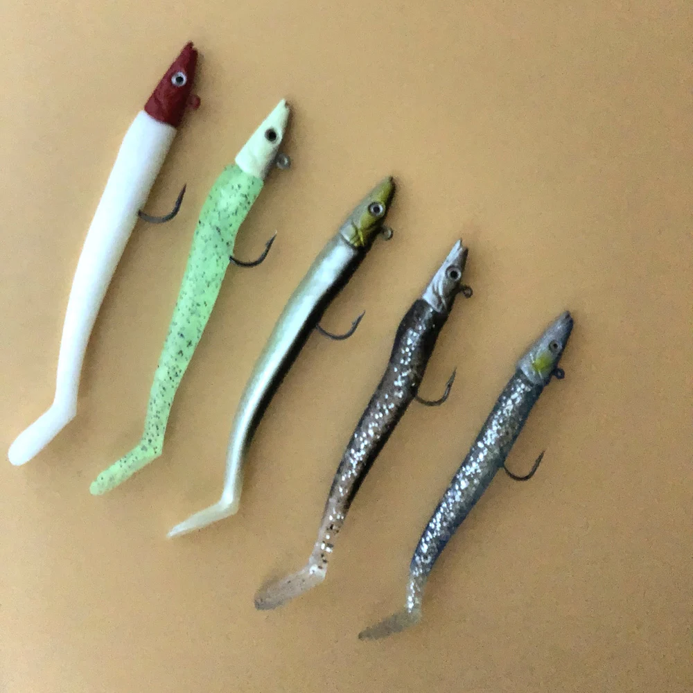 most Best Price 5PCS Soft Jig Head Silicone Fishing Lure 19g Jigs Hooks