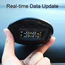 На солнечных батареях TPMS АДСОРБИРОВАННЫЙ монитор давления в шинах+ 4 датчика крышки клапана беспроводная сенсорная система контроля давления в шинах