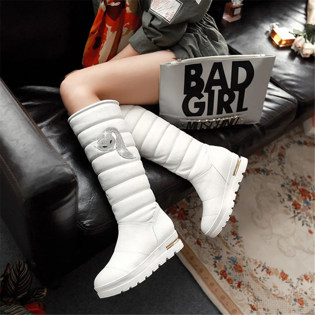 

SARAIRIS 2020 New Fashion Platform Comfortable Shoes Woman snow Boots Increasing Heels Slip On Warm Winter Boots Women Shoes