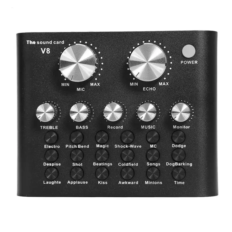 LEORY V8 Pro DSP USB звуковая карта аудио Внешняя гарнитура микрофон прямая трансляция