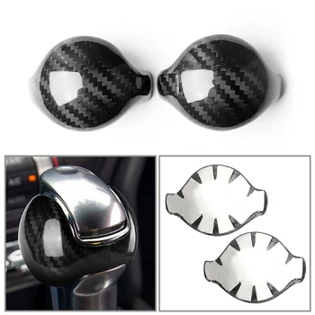 

DWCX 2PCS Carbon Fiber Style Car Interior Gear Shift Knob Cover Trim Fit for Ford Mustang 20152016 2017 2018 2019