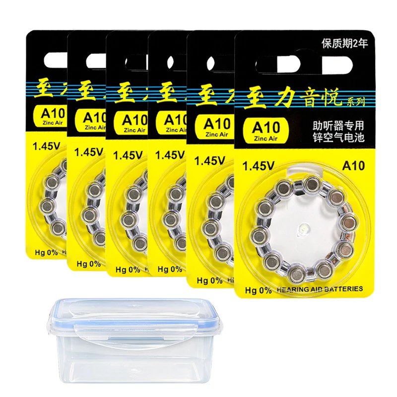 60 Pcs Hearing Aid Batteries 10 A10 10a P10 Pr70 Pr536 Zinc Air Battery