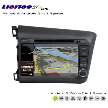

Liorlee Car Navigation Radio CD DVD Navi Audio Stereo Video GPS Player Screen 2 in 1 System For Honda Civic 2011-2015