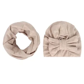 

2PCS Toddler Baby Cotton Hat Scarf Winter Warm Beanie Cap with Circle Loop Scarf Neckwarmer
