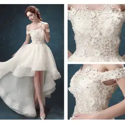 Горячее предложение 9 белое элегантное платье с высоким низким вырезом на спине вышивка с кристаллами и бисером лучшее свадебное платье