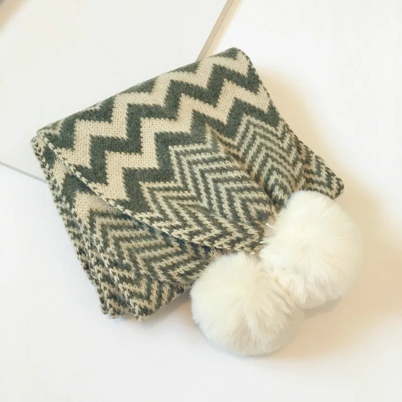 Autumn and winter knitted Children's scarf fashion joker Korean style wave scarf for boy and girl 15