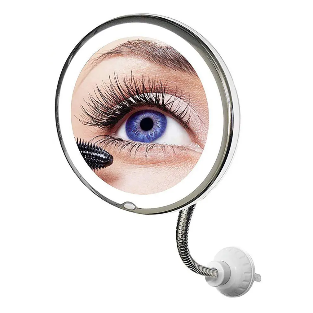 

10x Magnifying Led with Suction Cup with Gooseneck Lengthening Hose Vanity Mirror Round 360 Degree Rotating Bathroom Mirror