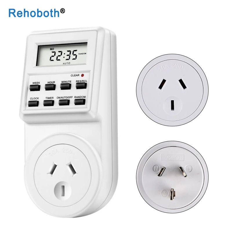 Timer Switch Electronic Digital Timer Switch Socket 24 Hour Cyclic EU UK AU US BR FR Plug Kitchen Timer Outlet Programmable Timing Socket Digital Timer Programmable Timer Switch Time Switch