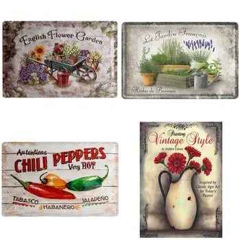 

Shabby Wall Metal Tin Signs English Flower Garden Tavern Plate Club Plaque Iron Metal Poster Wall Stickers Plaque Home
