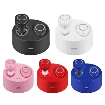

Mini Stereo Earset In-Ear Heavy Bass Earphones Bluetooth V5.0 Earbuds 380mah Walking Headset Charging Box Invisible Earphones