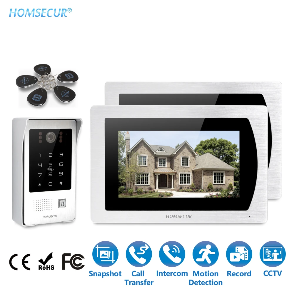 

EU Delivery HOMSECUR 7" Hands-free Video Door Phone Intercom System+Recording & Snapshot BC091+BM717-S