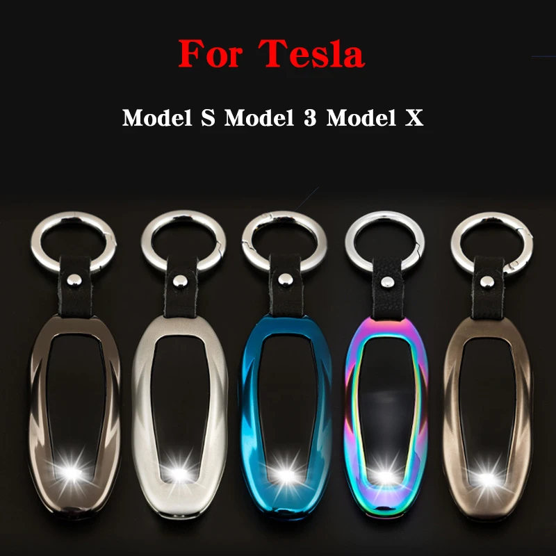 

For Tesla Model S Model 3 Model X Car Key Case Cover Colour Galvanized Alloy car key case cover protective shell holder