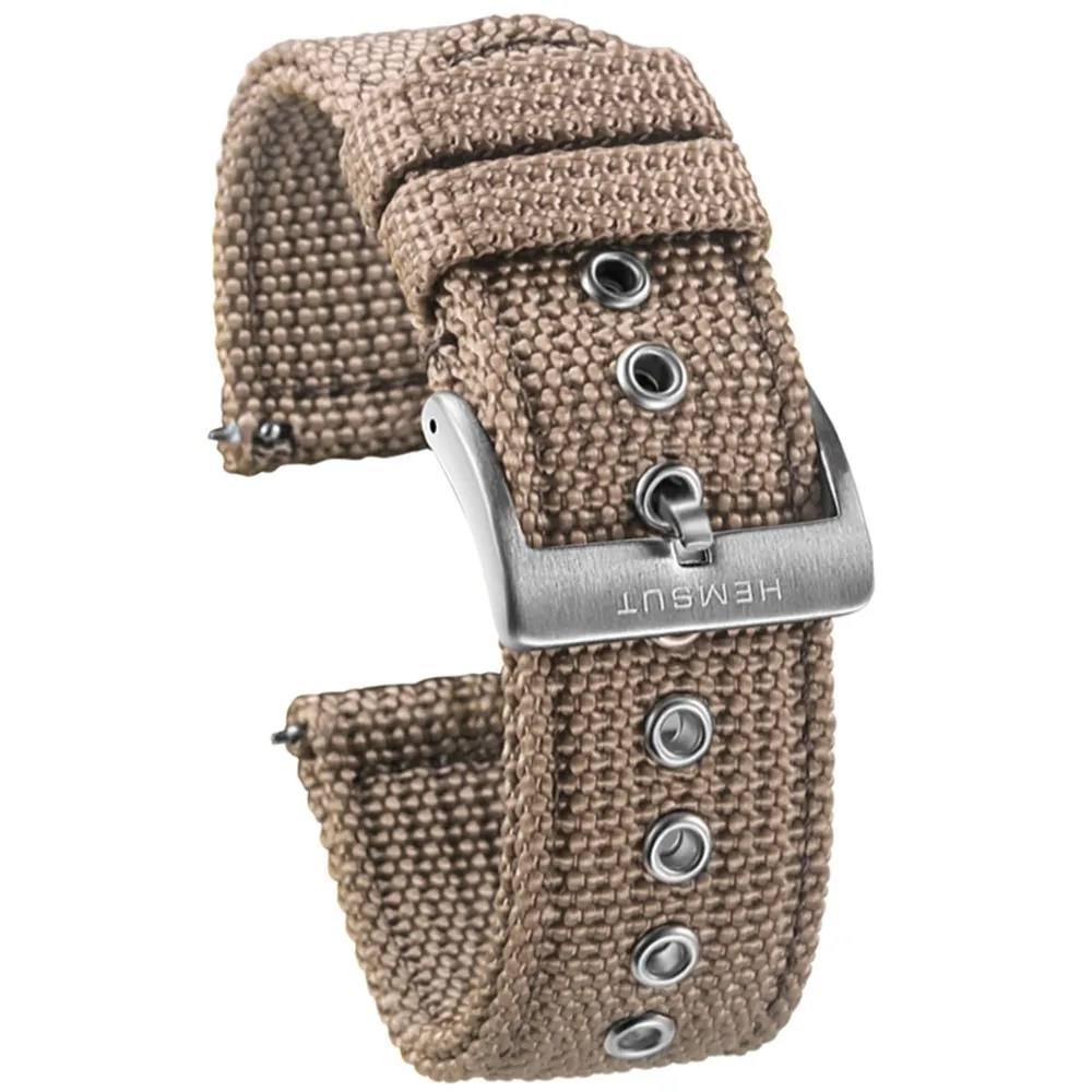 Hemsut Canvas Watch Bands Grey Quick Release Quality Nylon Watch Straps and Heavy Duty Brushed
