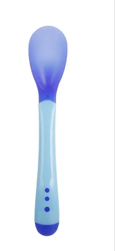 1 PC Blue Spoon Миска для кормления ребенка с ложкой, обучающая посуда, Детская тарелка, миска на присоске, для малышей, детей, детей, для кормления, с крышкой, для обучения - Цвет: 1 PC Blue Spoon