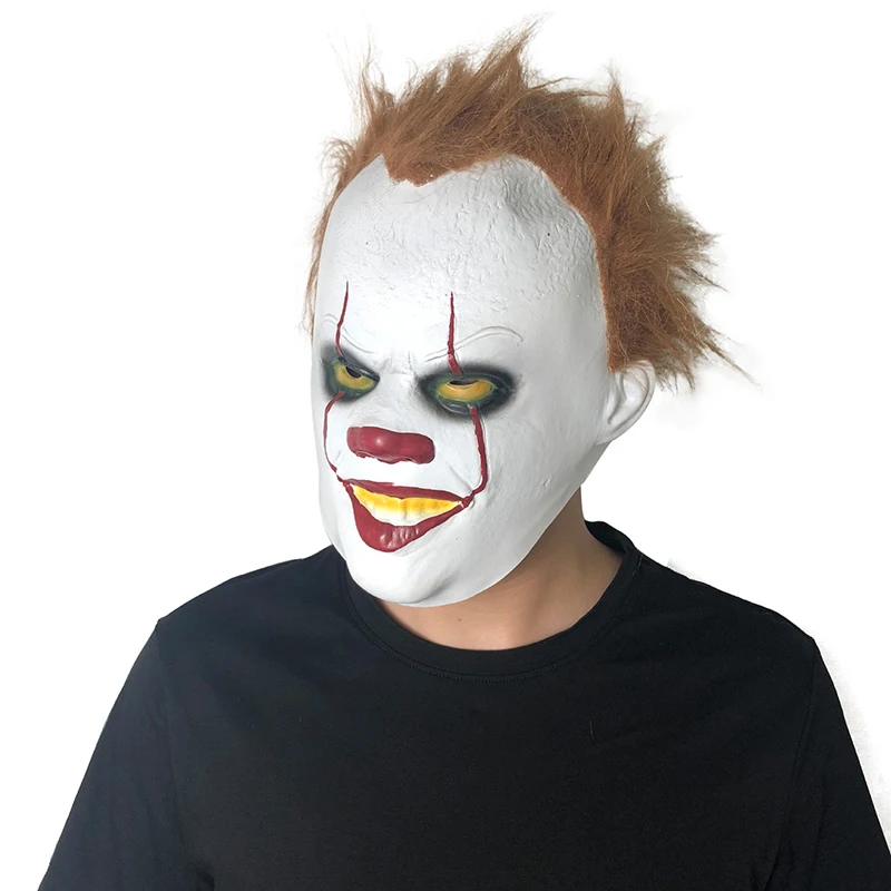 Adult Pennywise IT Clown Deluxe Latex Over Head Halloween Scary Horror