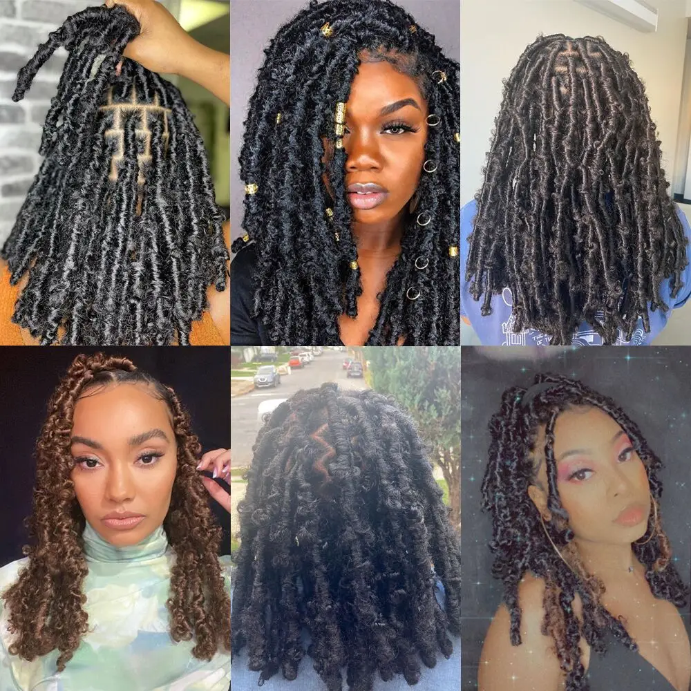 YxCheris Butterfly Locs Synthetic Crochet Hair Soft Faux Locs For Braids Natural Pre-Looped Hair Crochet Braids Hair Extensions