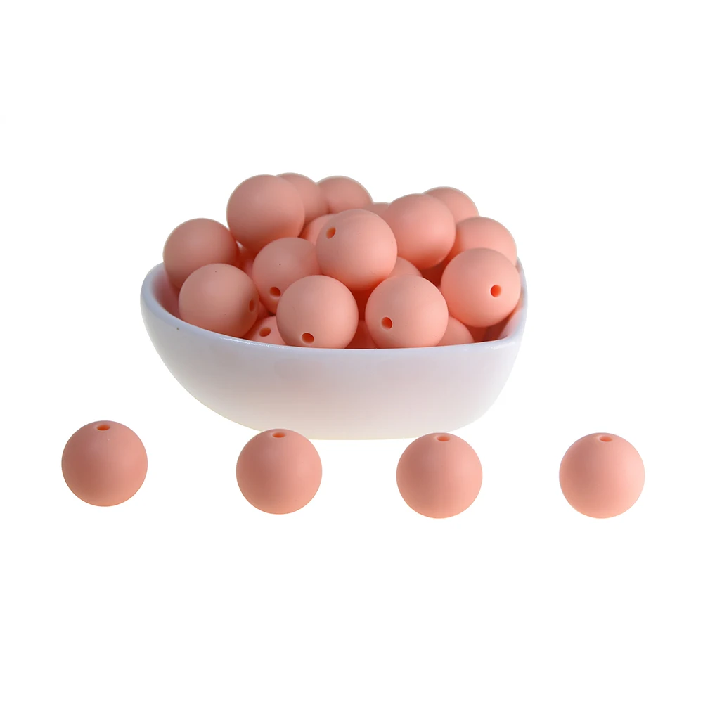 10pcs 15mm Various Color Loose Silicone Round Bead Baby Teething Chewable Beads Kids Toys Baby Teethers DIY Jewelry Making