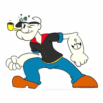 

13cm x 10.4cm Car Sticker for Popeye JDM Motorcycle Laptop Bumper Decal Vinyl Skateboard Personality Stickers