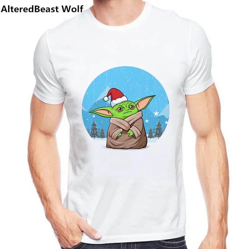 Ребенок в Маскировка футболка Для мужчин одежда camiseta Милое детское футболка yoda принт Мандалорское Забавные футболки Для мужчин Детские Йоды футболка
