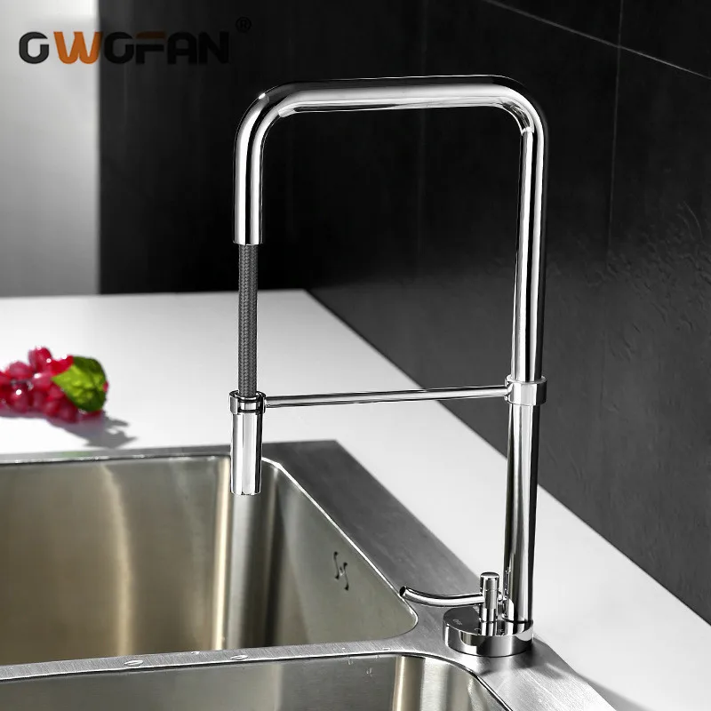 

Free shipping New kitchen cozinha Chrome single lever single hole swivel hot and cold kitchen faucet mixer torneira LT-801D