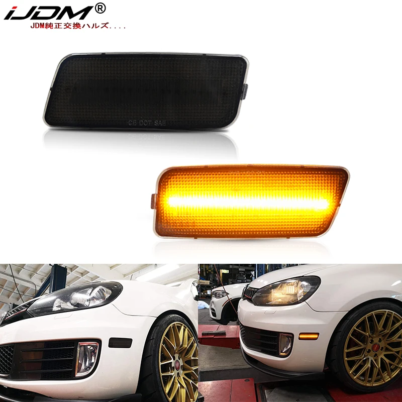 iJDM Amber Yellow Full LED Bumper Side Marker Light For Volkswagen MK6