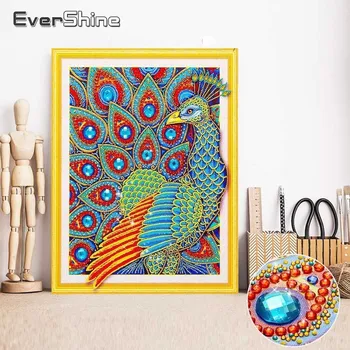 

EverShine Diamond Painting Peacock Special Shape Diamond Embroidery Animal Picture Rhinestones Diamond Mosaic Cross Stitch Art