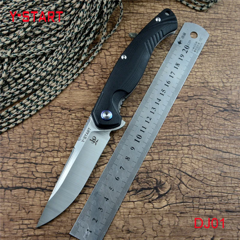 Y START DJ01 складной нож шарикоподшипник шайба 440C атласное лезвие G10 Ручка выживания