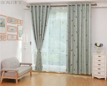 

Curtains French Window 2~3times of The Window Width Cloth Curtain + Voile Curtain 1 Piece Curtain or 1 Piece Tulle Cartoon Rope