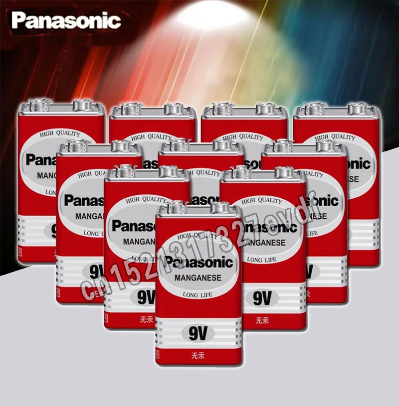 10PCS LOT 100 Genuine Panasonic Greencell PP3 6F22 6LR61 MN1604 9V 
