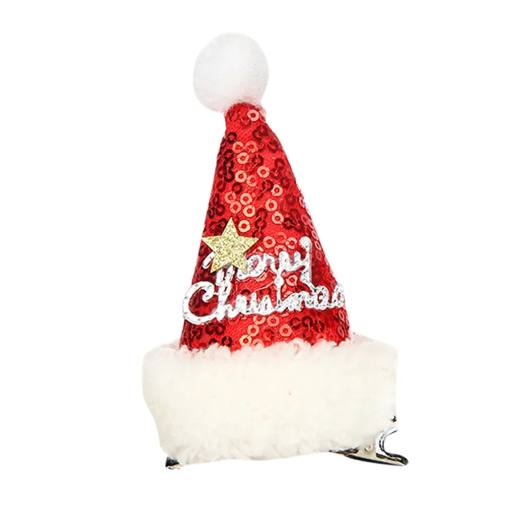 A Christmas Hair Ornament Hairpins For Girls Hair Accessories New Christmas Children's Headdress Christmas Hat Hair Clips - Цвет: A
