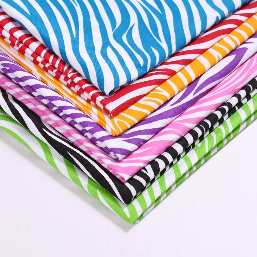 

100cmx150cm 7 colors printed zebra 100% polyester fabric for Sewing Patchwork Dresses Blanket Pillowcase Baby Crib Bed Sheet