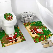 Рождество Санта Клаус крышка унитаза стикер Самоклеющиеся ванная комната нескользящий пол в туалете стикер рождественские украшения для дома