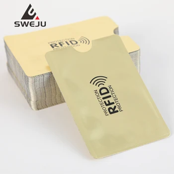 

10Pcs /set Golden Anti Rfid Wallet Blocking Reader Lock Bank Card Holder ID Bank Card Case Protection Metal Credit NFC Holder