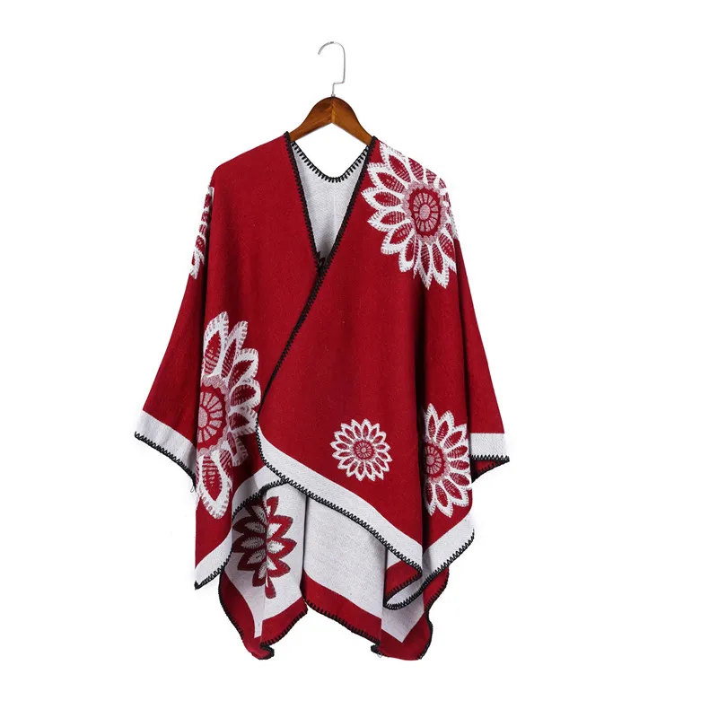 Дизайн зимние теплые однотонные пончо и накидки для женщин огромные Платки Обертывания кашемировые пашмины женские Bufanda