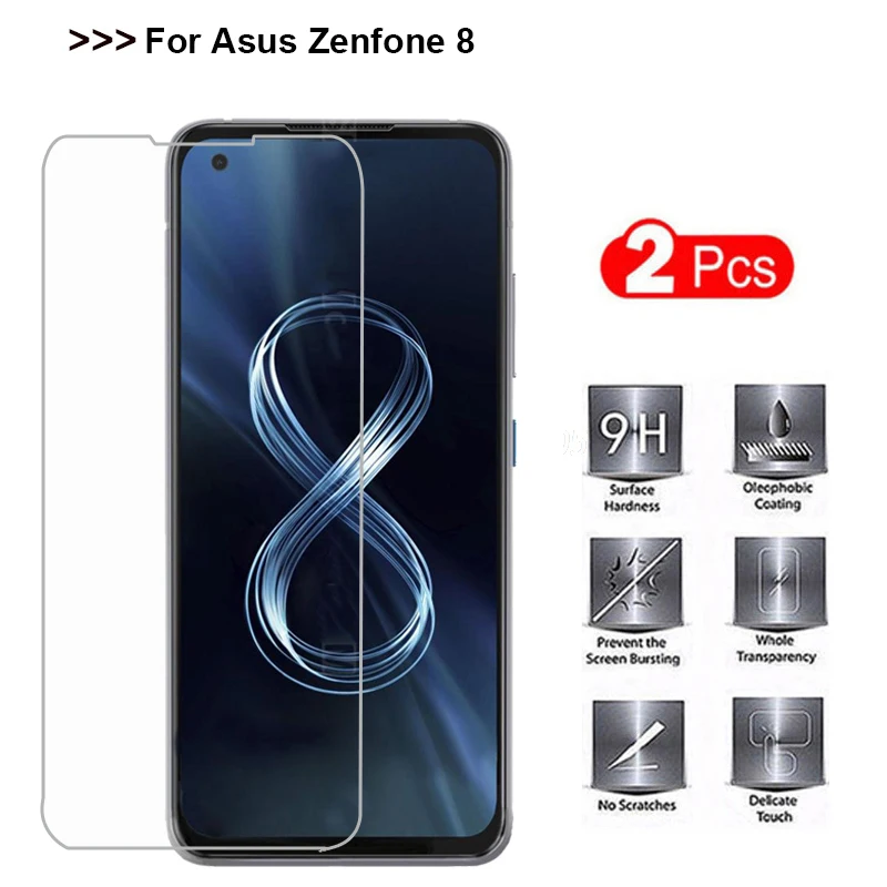 2pcs Tempered Glass For Asus Zenfone 8 Screen Protector Protective
