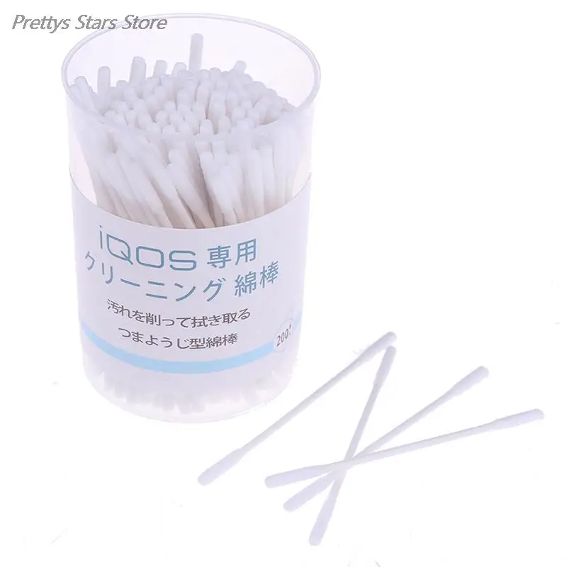 200pcs/box Daily Use Detergent And Cleaning Cotton Stick For IQOS 2.4 Plus Electronic Cigarette