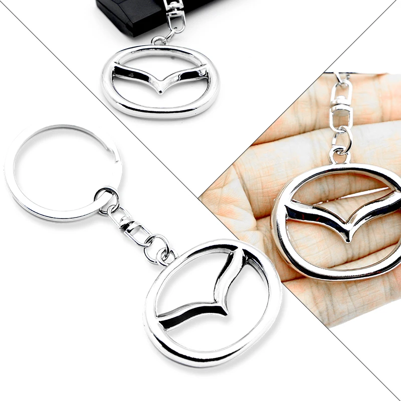 

Car Logo Metal Sliver Car Key Ring Car badge Keychain for Mazdas 5 6 323 626 RX8 7 MX3 MX5 Atenza Axela Car Accessories