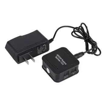

EU/US Plug TOSLINK SPDIF 1x3 Digital Fiber Optic Splitter 1 Input 3 Audio Output high quality new
