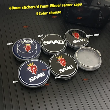 

20x For Saab 9-3 9-5 93 95 BJ SCS car styling Car emblem Logo Badge Wheel hub Stickers Rim wheel caps 63mm auto cap