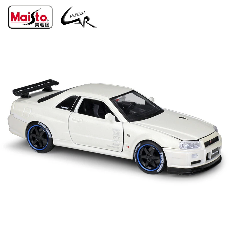 Maisto 1 24 Model Car Simulation Alloy Children Toy Gift Collection Nissan Skyline Gt R R34 Modified Version Diecasts Toy Vehicles Aliexpress