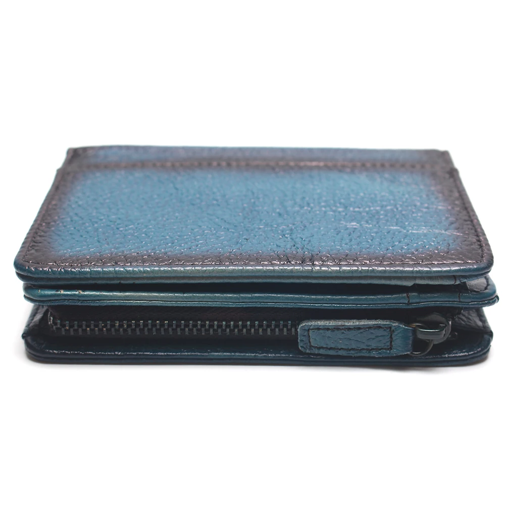 Cena Skóra naturalna blokada RFID męska wierzchnia warstwa ze skóry szczotkowana portfel ręcznie robiony portfel w stylu retro czysta skóra skórzana torebka na monety