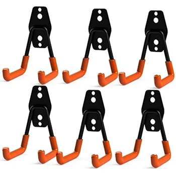 

Storage Utility Double Hooks, Heavy Duty for Organizing Power Tools,Small U Hooks (Pack of 6, 2 x 2.8 x 4.2 Inches)