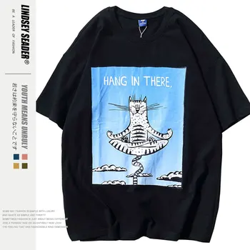 

Lindsey Seader Funny Meditation Cat Men Hip Hop T Shirt Streetwear T-Shirt Summer Harajuku Tshirt Cotton Short Sleeve Tops Tees